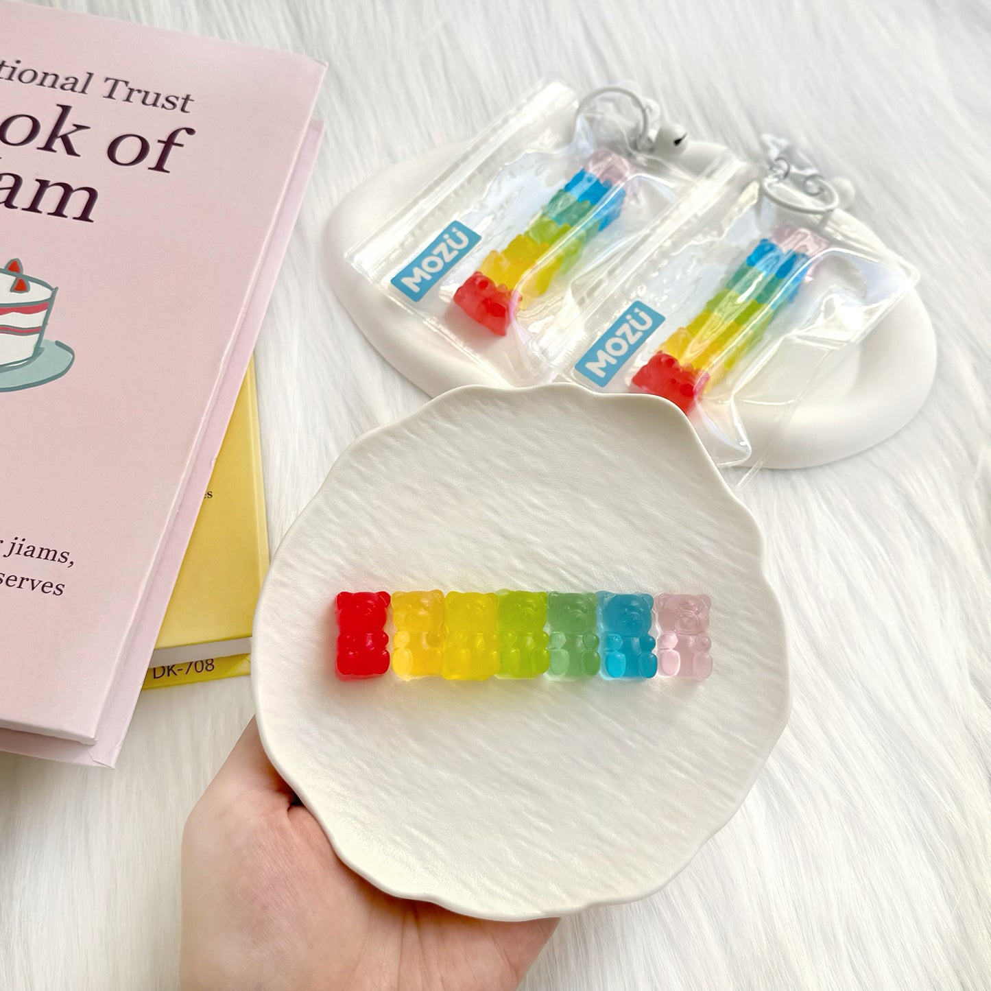 Mini Clear Rainbow Gummy Bear Squishy Toy