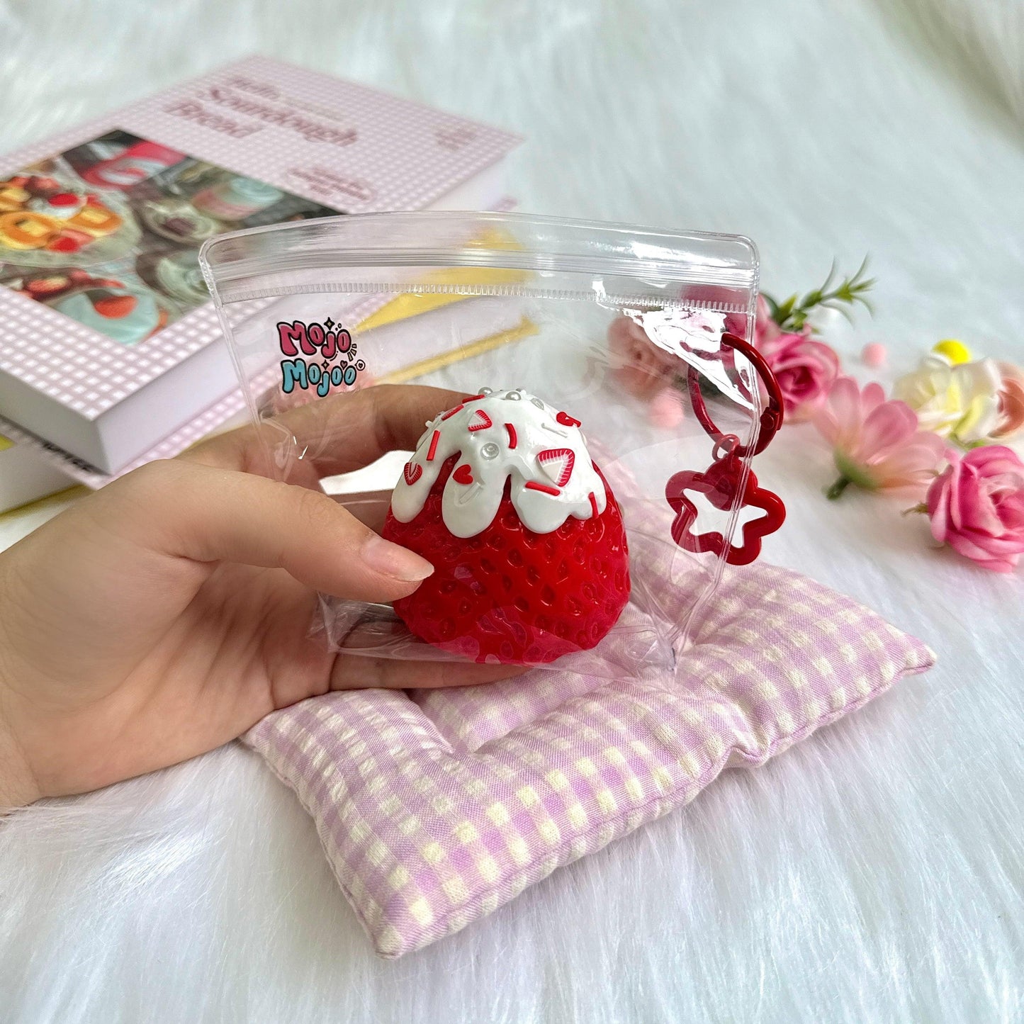 Strawberry with Snow Cap Squeeze Toy