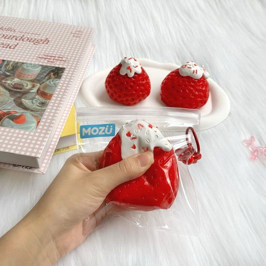 Strawberry with Snow Cap Squeeze Toy