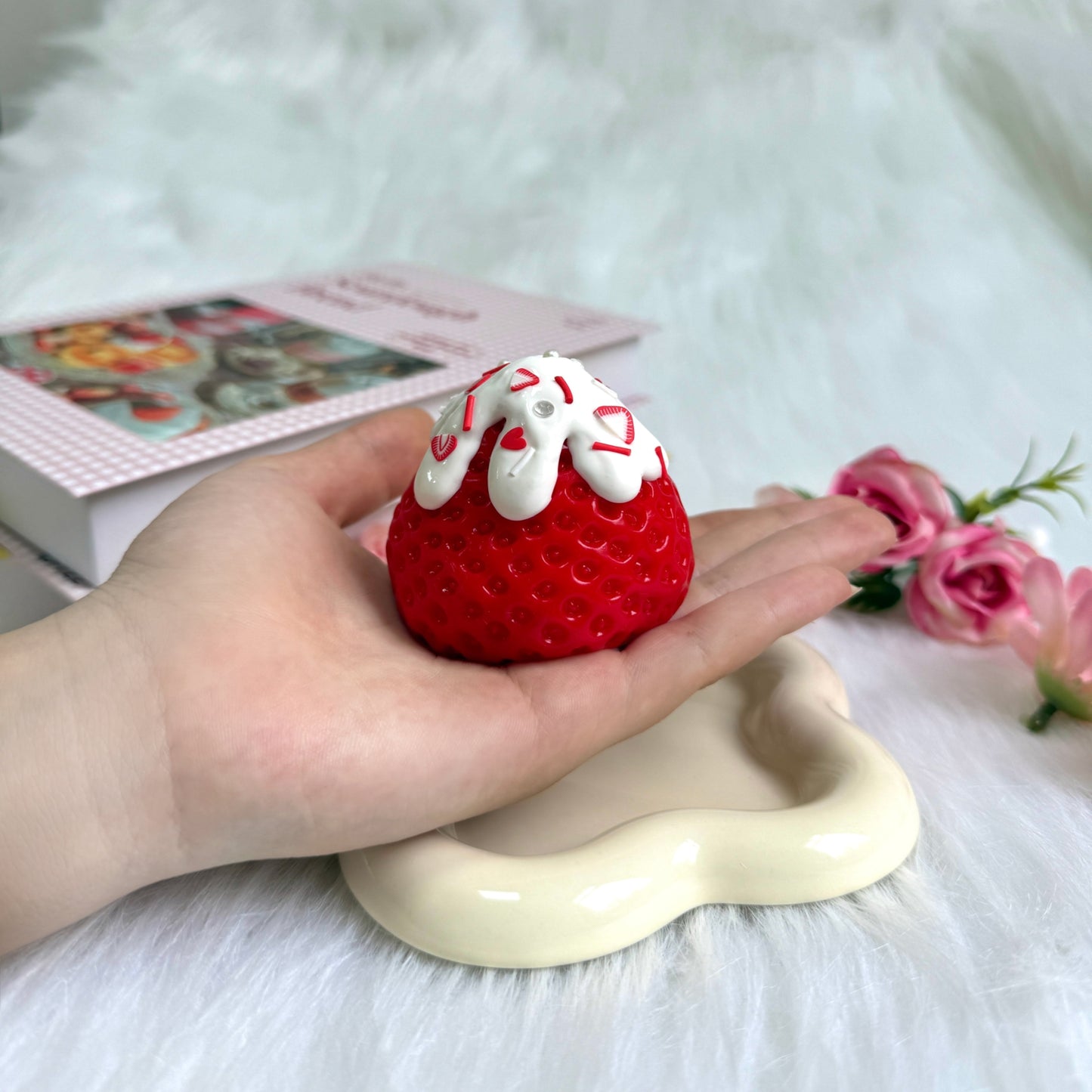 Strawberry with Snow Cap Squeeze Toy