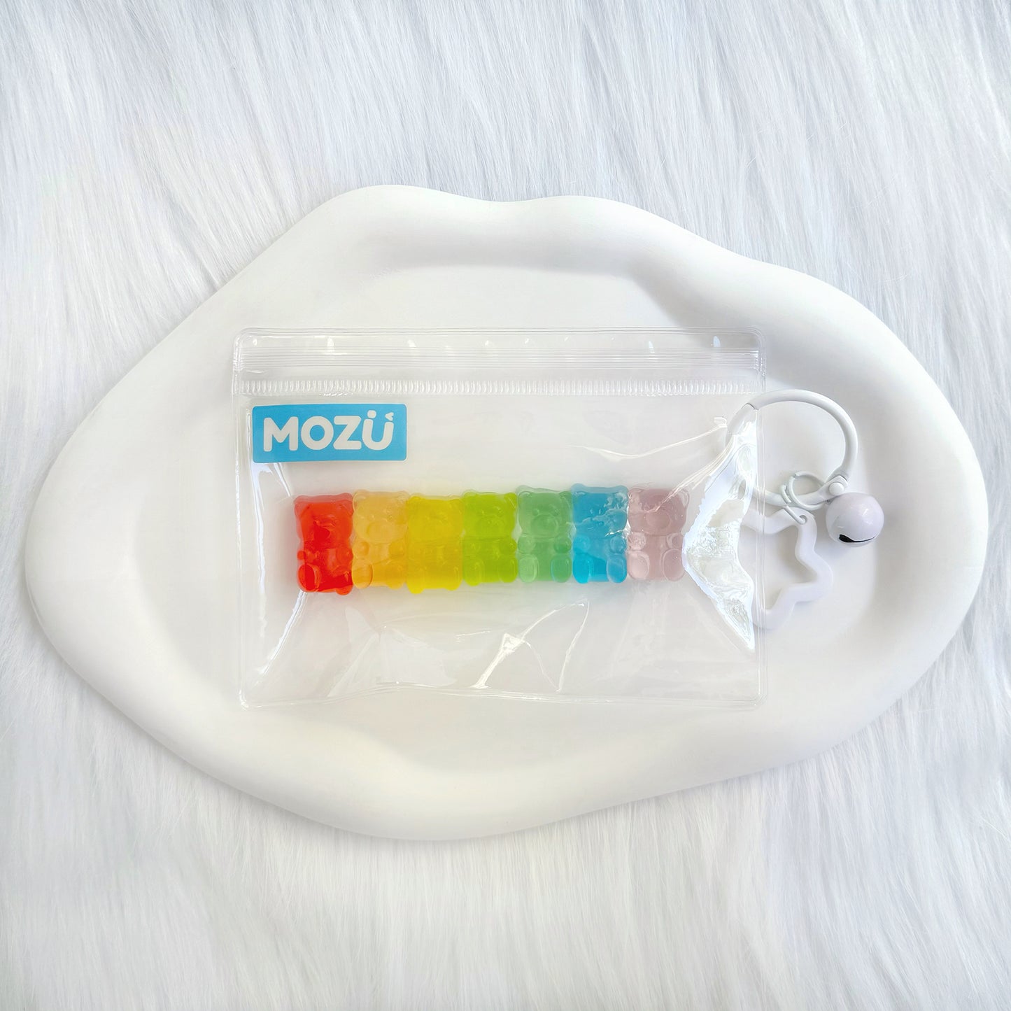 Mini Clear Rainbow Gummy Bear Squishy Toy
