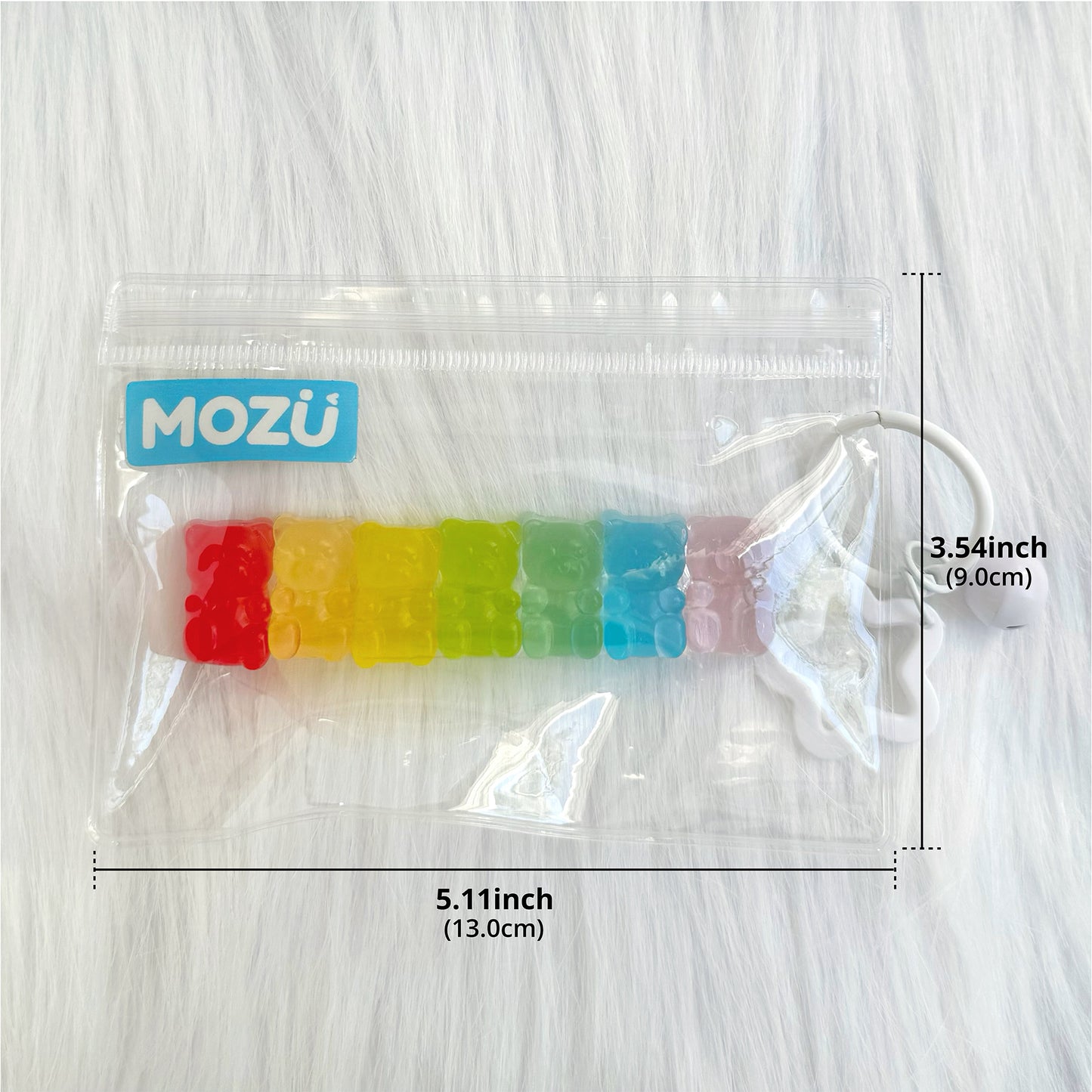 Mini Clear Rainbow Gummy Bear Squishy Toy