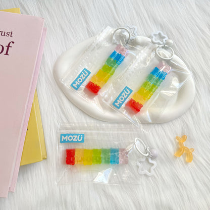 Mini Clear Rainbow Gummy Bear Squishy Toy