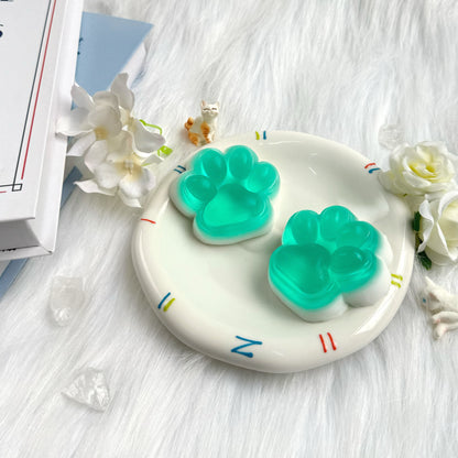 Transparent Green Cat Paw Squishy Toy