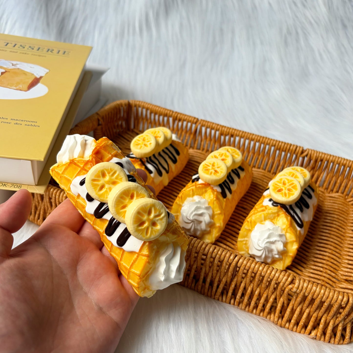 Banana Cream Roll Squishy Toy