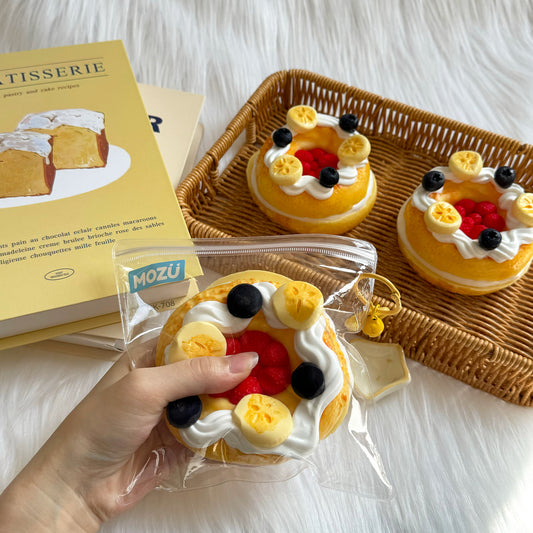 Berry Cream Bagel Squishy Toy