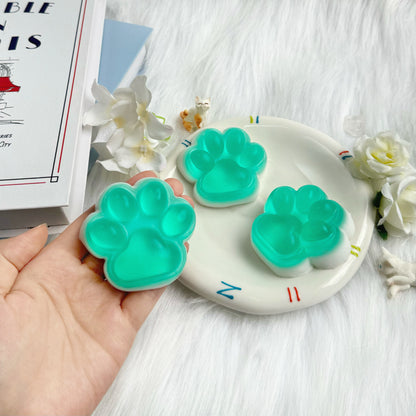 Transparent Green Cat Paw Squishy Toy