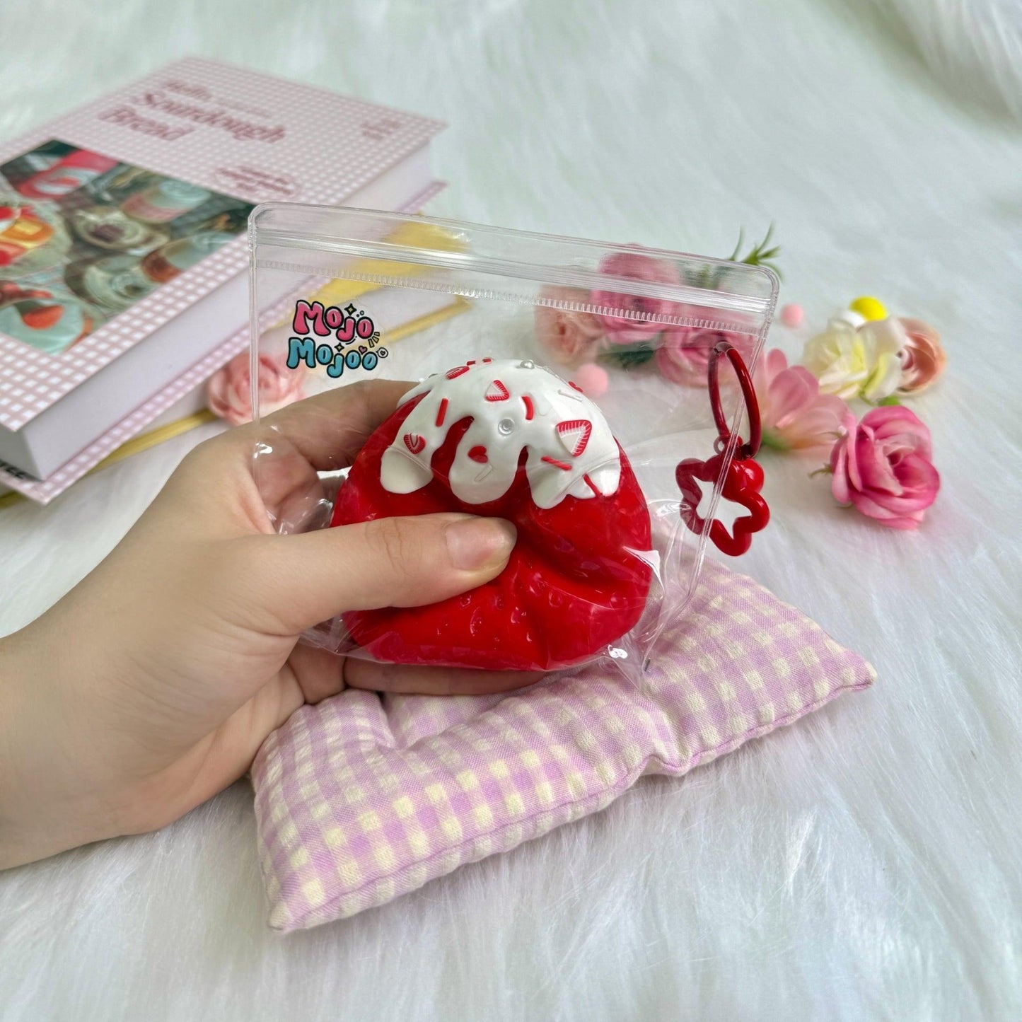 Strawberry with Snow Cap Squeeze Toy
