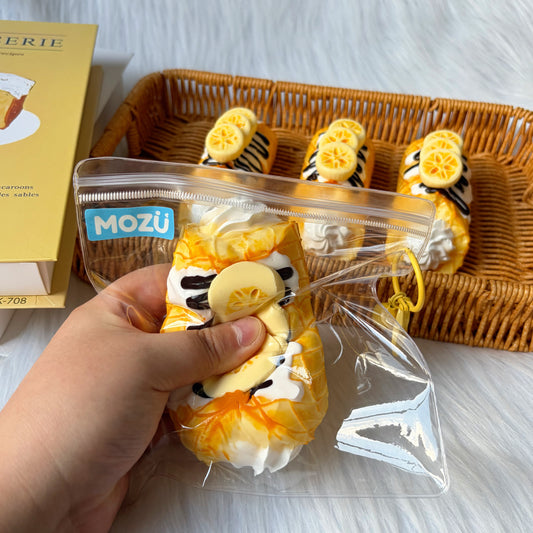 Banana Cream Roll Squishy Toy