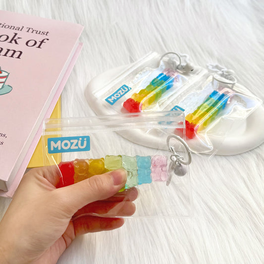 Mini Clear Rainbow Gummy Bear Squishy Toy