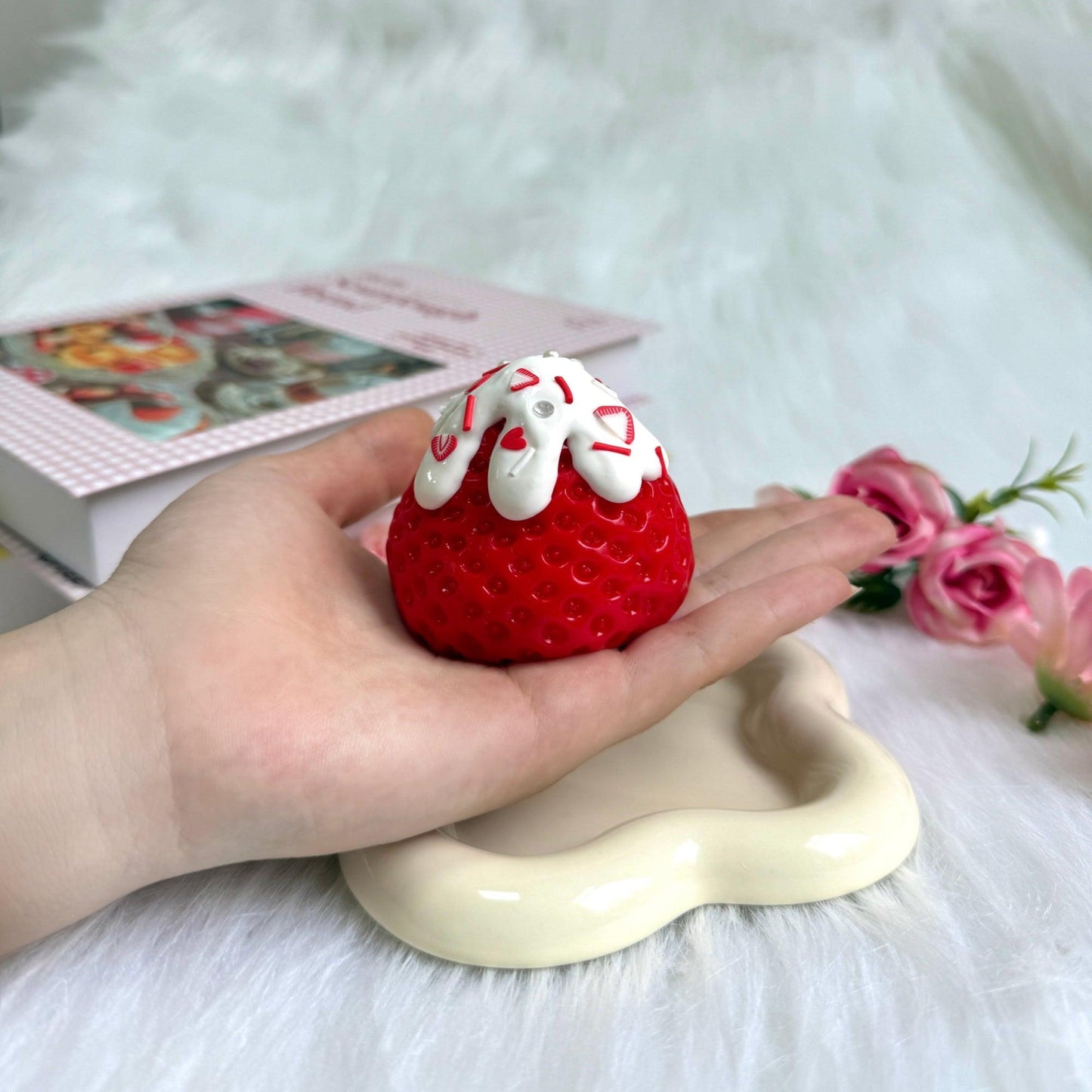 Strawberry with Snow Cap Squeeze Toy