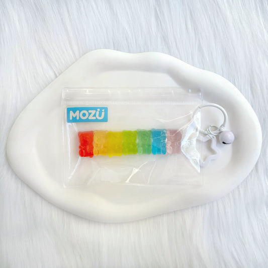 Mini Clear Rainbow Gummy Bear Squishy Toy